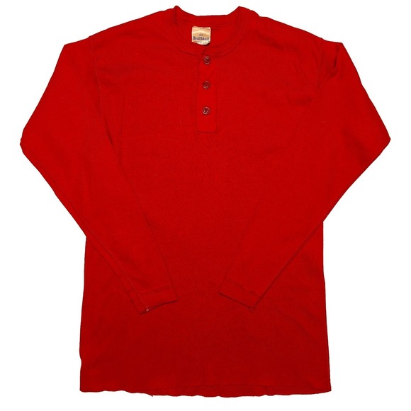 HEALTHKNIT Other - Vintage HEALTHKNIT Long Sleeve Henley Shirt Made USA Red XL (but Small Fit)